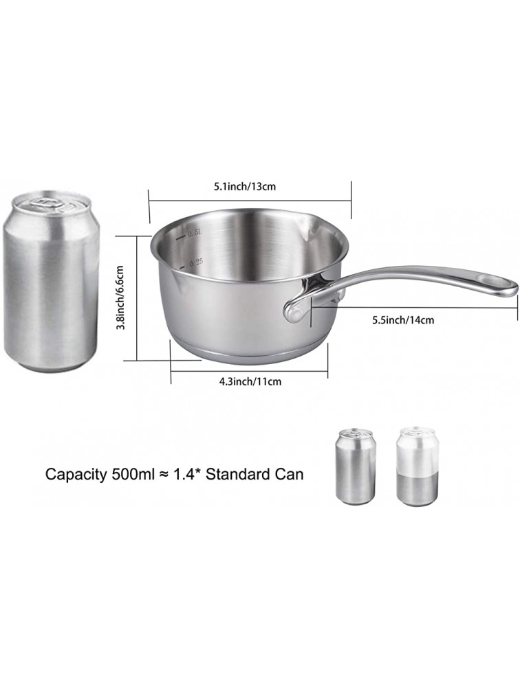 IMEEA 1 2-Quart Saucepan Butter Warmer 18 10 Tri-Ply Stainless Steel Butter Melting Pot with Dual Pour Spouts - BD6GMMWRO