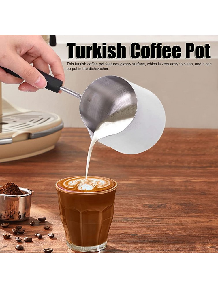 Ladieshow Turkish Coffee Pot Butter Warmer 600ml Stainless Steel Glossy Surface High Temperature Resistant Easy to Clean Butter Warmer - B845OOVKU