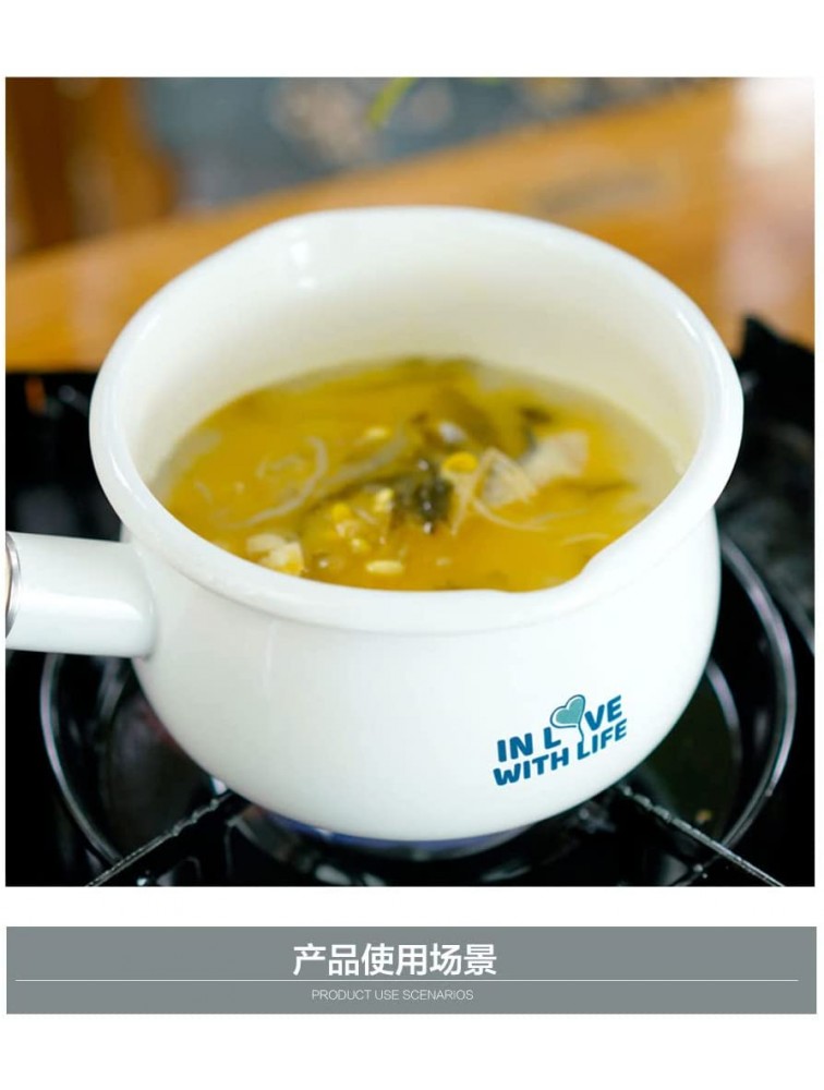 Leatrice Enamel Pot Milk Boiler Top Cooking Pot Butter Warmer Durable Enamel Sauce Pot for Home Kitchen - BUXVTB1M3