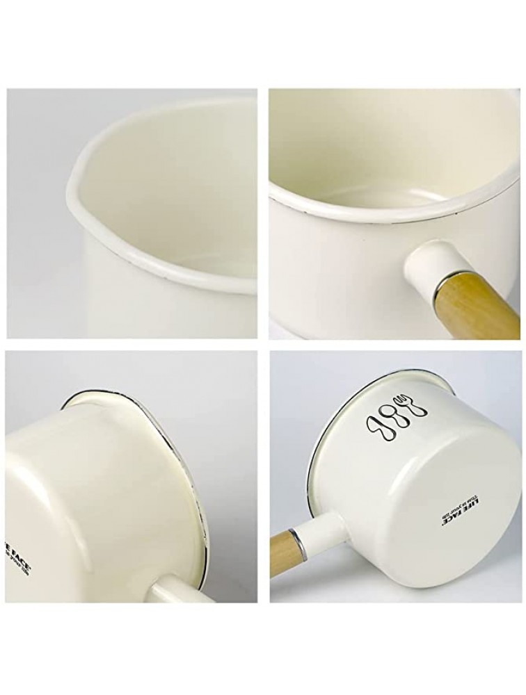Leatrice Enamel Pot Milk Boiler Top Cooking Pot Butter Warmer Durable Enamel Sauce Pot for Home Kitchen - BL1DZDZ90