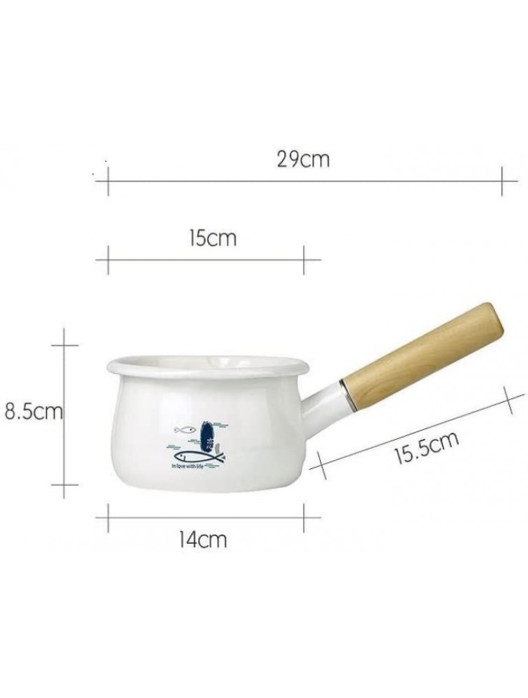 Leatrice Enamel Pot Milk Boiler Top Cooking Pot Butter Warmer Durable Enamel Sauce Pot for Home Kitchen - B7MHRD8A7