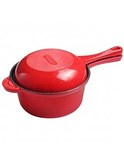 RANRANJJ Butter Warmer Milk Pot Milk Warmer Cast Iron Single Handle Milk Coffee Heating Pot Baby Food Cooking Sauce Pan Kitchen Pot for Induction Cooker,Gas Stove,Colour:Red Black - BP74YBY0S