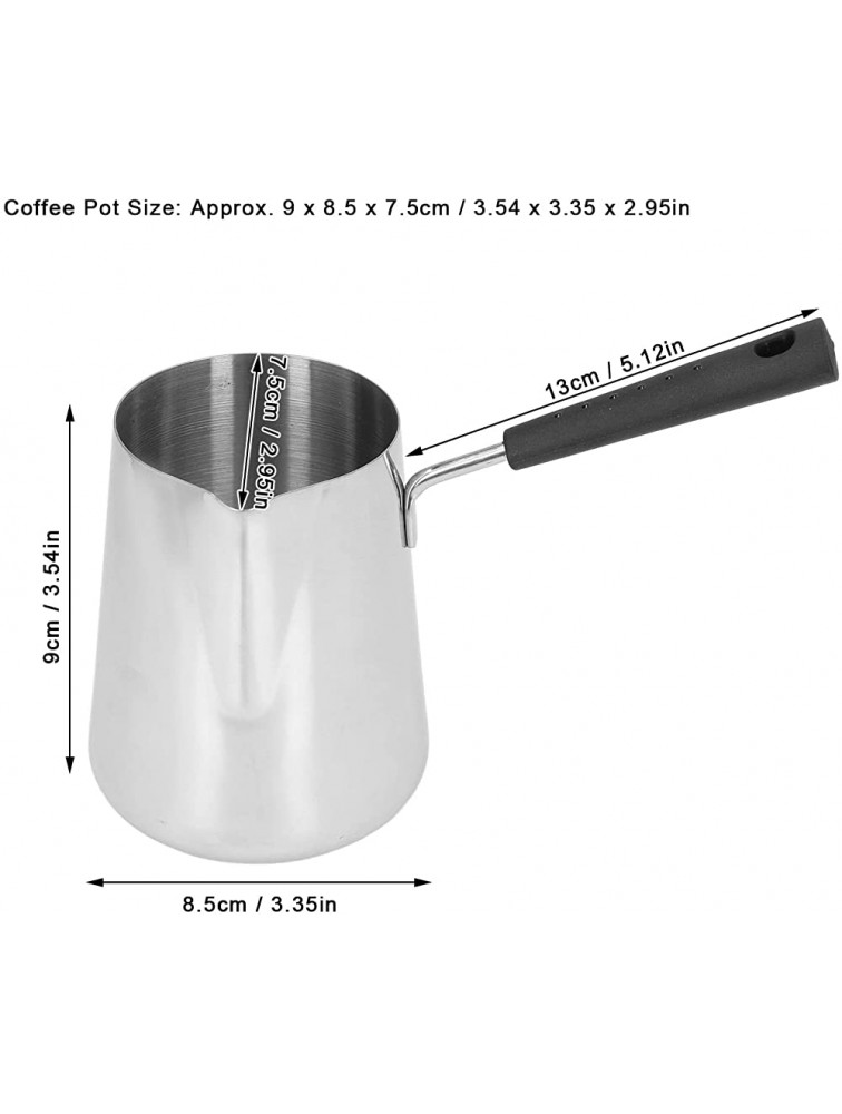 Turkish Coffee Pot 350Ml Stainless Steel Milk and Coffee Warmer with Spout Butter Warmer Butter Melting Pot for Sauce Coffee Chocolate - B6BUA6ZWF