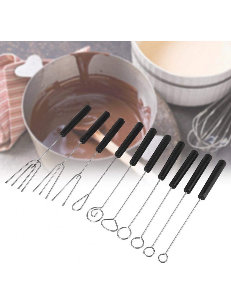 10pcs Chocolate Dipping Fork Set Baking Supplies Stainless Steel Fondue Forks DIY Decorating Tool Set - BP9NSMKGZ