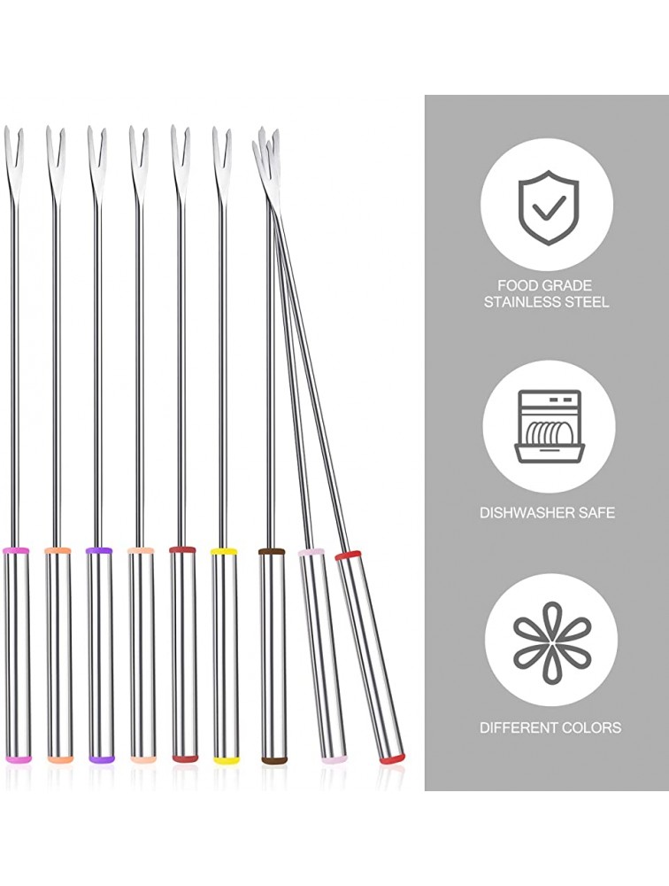 15pcs Fondue Sticks Smores Sticks Stainless Steel Fondue Forks with Heat Resistant Handle for Roast Meat Chocolate Dessert Cheese Marshmallows - BH4E3X0BK