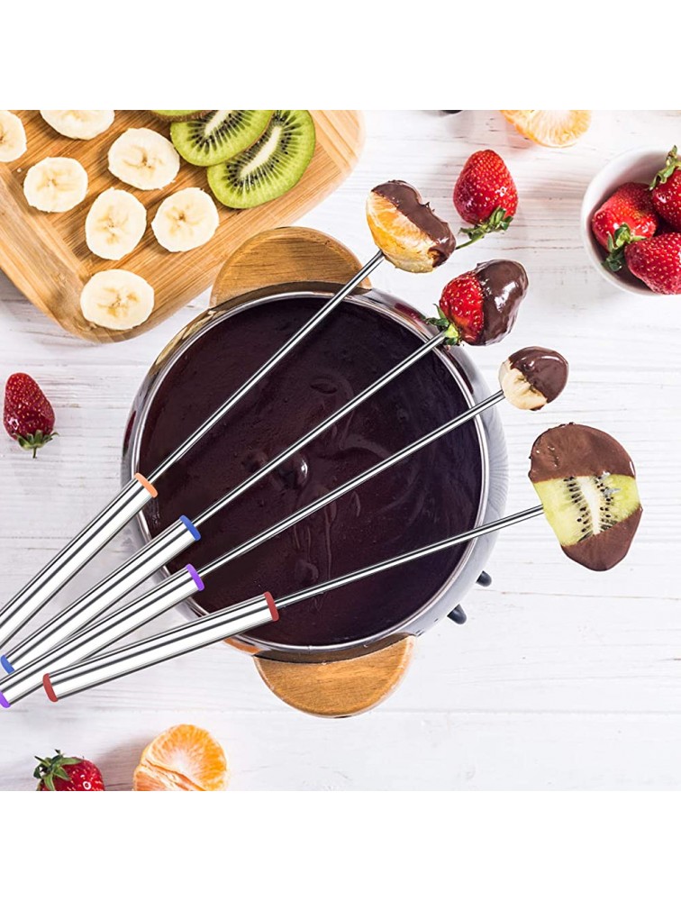 15pcs Fondue Sticks Smores Sticks Stainless Steel Fondue Forks with Heat Resistant Handle for Roast Meat Chocolate Dessert Cheese Marshmallows - BH4E3X0BK