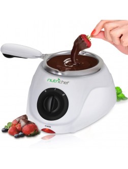 Chocolate Melting Warming Fondue Set 25W Electric Choco Melt Warmer Machine Set w  Keep Warm Dipping function & Removable Pot Melts Chocolate Candy Butter Cheese- NutriChef PKFNMK14,White - BBQD2AHJY