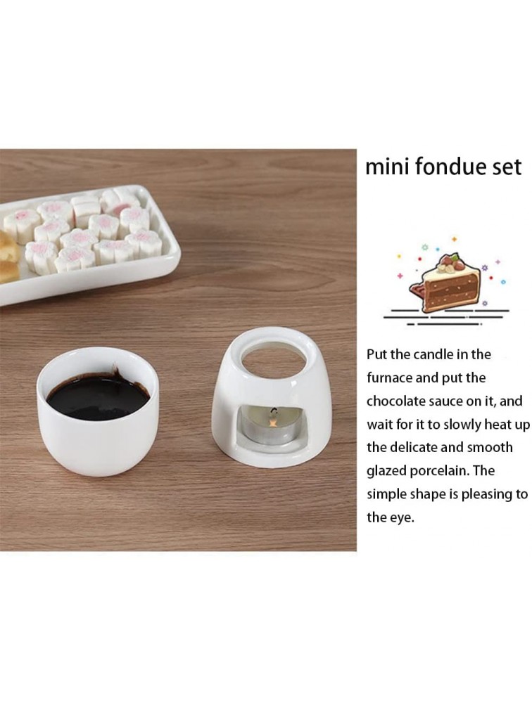 Hand Drums Mini Fondue Pot Set Chocolate Melting Pot with 2 Fondue Forks and 1 Plate Ceramic Fondue Cheese for Marshmallows Caramel Sauces for Kids Girls - BE6K4QUES