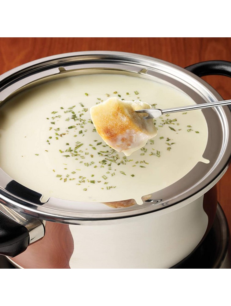 Nostalgia FPS200 6-Cup Stainless Steel Electric Fondue Pot with Temperature Control 6 Color-Coded Forks and Removable Pot Perfect for Chocolate Caramel Cheese Sauces and More - BN4BF4FBE