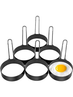 6 Pack Egg Ring Stainless Steel Round Egg Cooking Rings Non-Stick Frying Egg Maker Molds - BDJOXHFT7