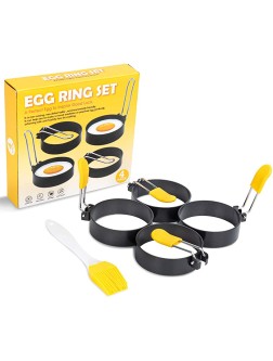 Circle Egg Ring Egg Round Set Stainless Steel Ring Non-rusting Non-stick Round Egg Pancake Sandwich English Muffin Maker Handy Kitchen Tool for Frying Egg Meat Pie 4 - BY3EEZ2UL