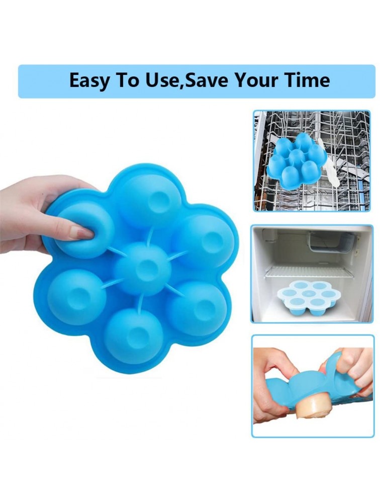 Egg Bites Molds for Instant Pot Accessories Freezer Ice Cube Trays Silicone Food Storage Containers with Lid 5,6,8 qt Pressure Cooker Blue - BEXWU2GLZ