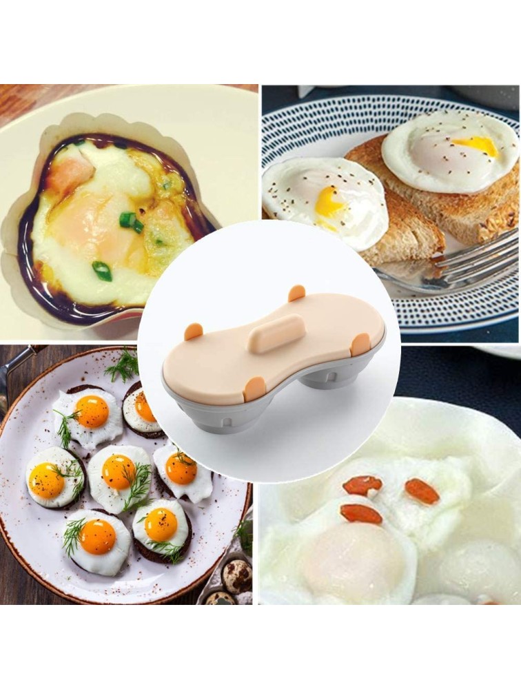Egg Poacher Microwaveable Egg Steam with Measure Cup Dishwashable Egg Maker Poached Egg Steamer Kitchen Gadget - BNCIJOQF2