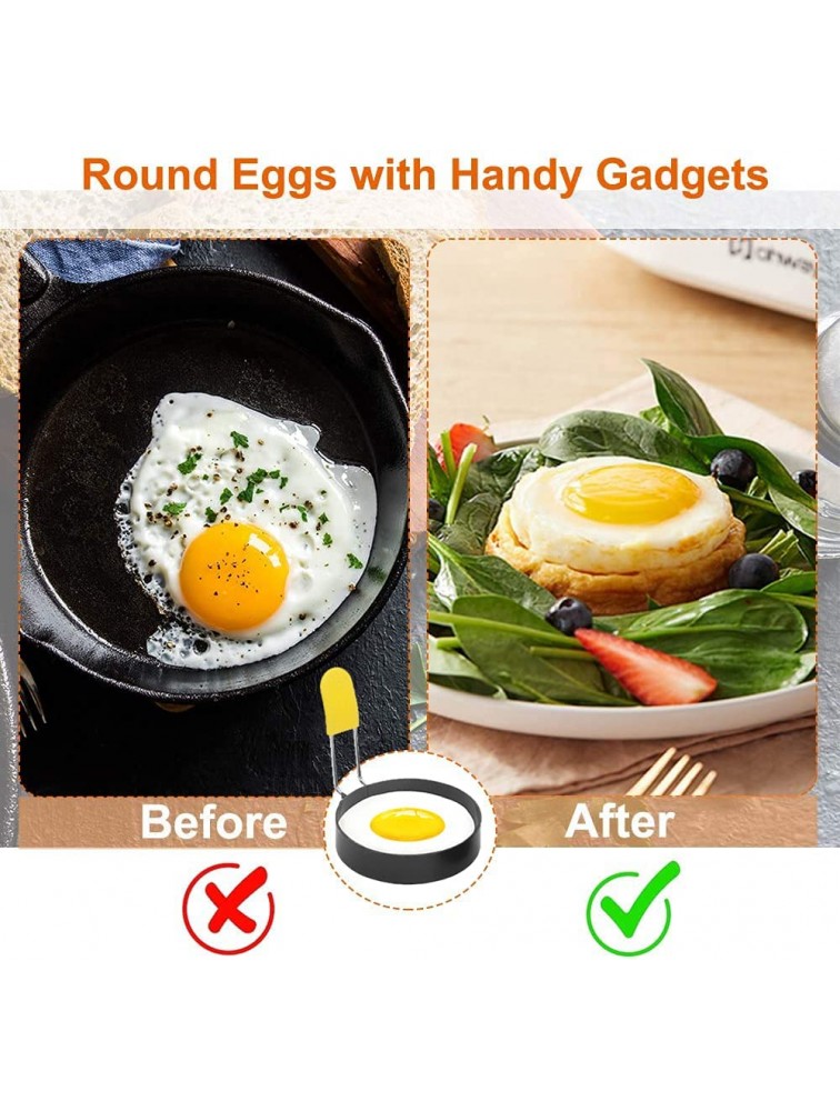 Egg Rings for Frying Eggs and Egg Muffins Round Egg Shaper Mold 2.9 Stainless Steel Non-Stick Egg Cooker for Camping Indoor Breakfast Sandwich Burger - BSWCSHKJU