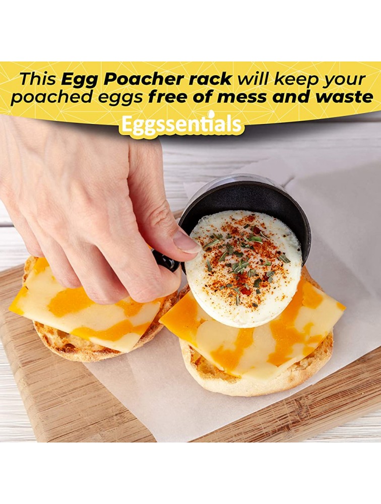 Eggssentials Egg Poacher Insert Stainless Steel Poached Egg Cooker Eggs Poaching Cup PFOA Free Egg Poachers Nonstick 7.25 Rack Compatible with Skillet Instant Pot Pressure Cooker 4 Poached Cups - BQG3F1VPH