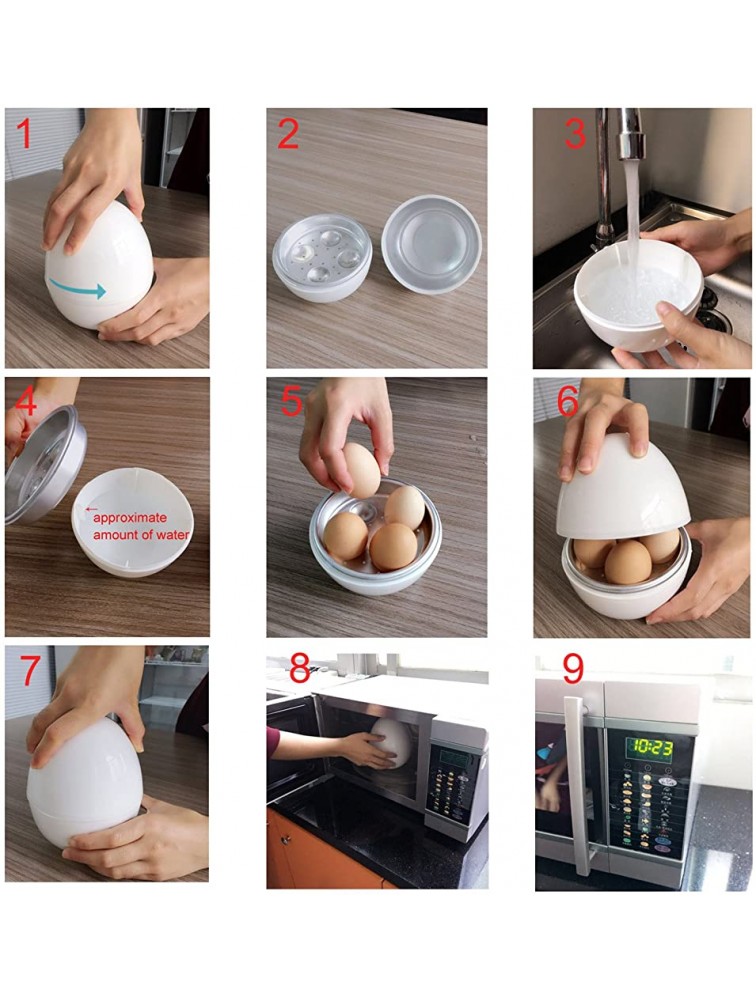 Microwave Egg Boiler,FunPa 4- Egg Cook Microwave Easy Rapid Eggs Cooker Only 8 Minutes for Hard or Soft Boiled Eggs Suitable for Home Kitchen Breakfast tool Child Office Worker - BGGJR1HRT