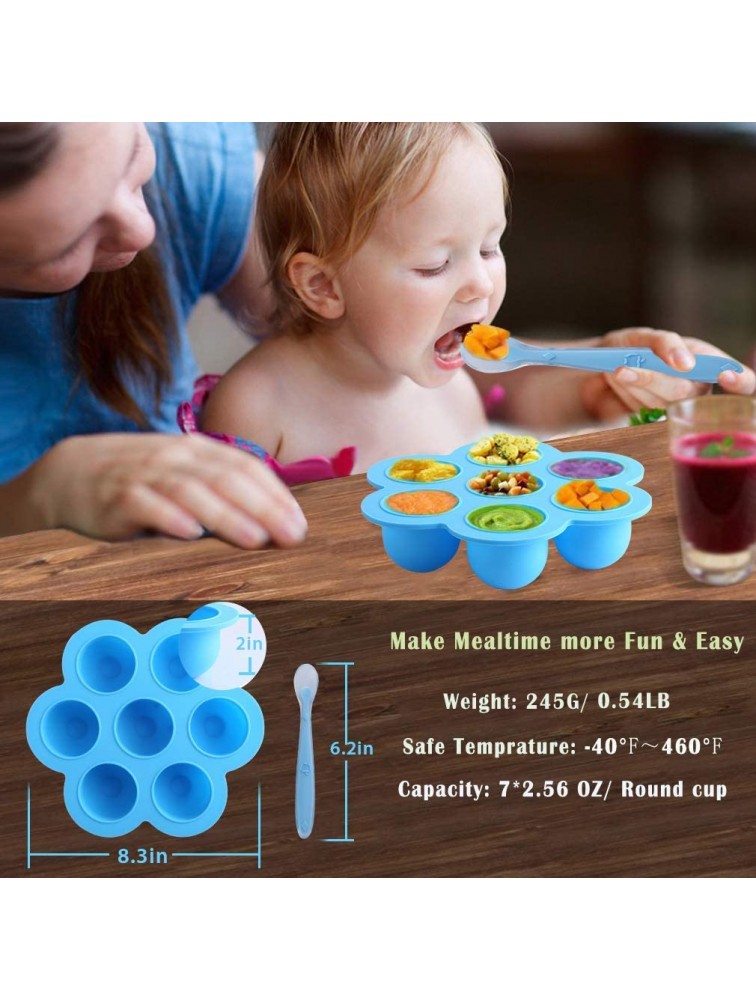 ROTTAY Silicone Egg Bites Molds and Steamer Rack Trivet with Heat Resistant Handles Fit Instant Pot Accessories 7pcs set for 6qt 8qt Electric Pressure Cooker With 2 Spoons and Silicone spatula - BASZOOYR5