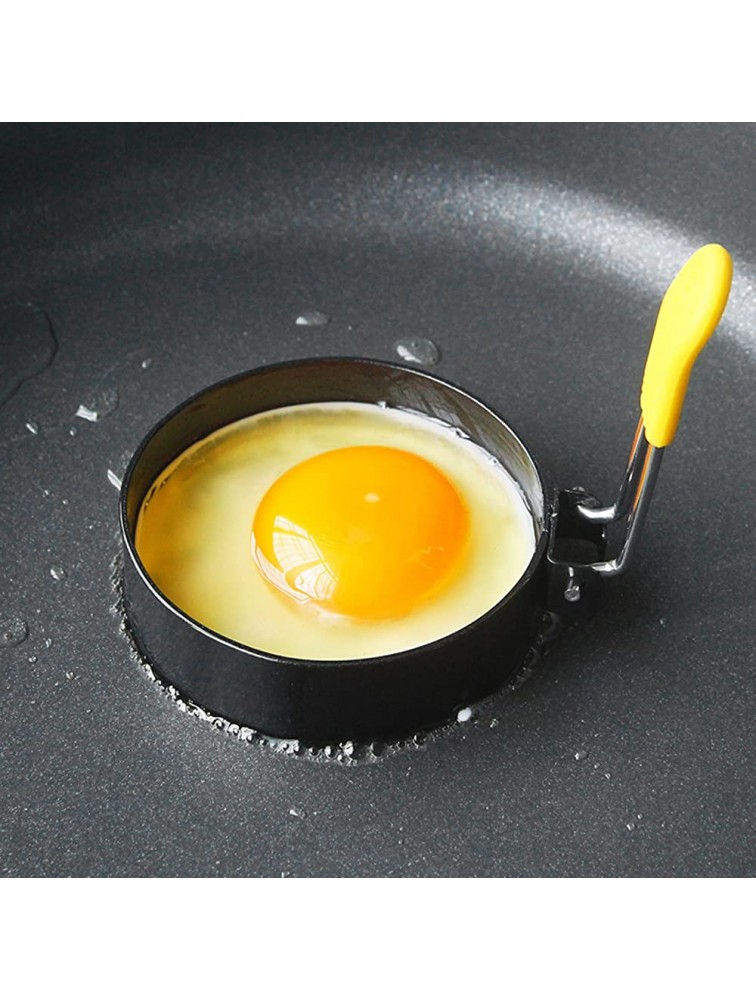 Sihuuu Egg Ring Stainless Steel Round Moldel with Anti-scalding Handle Frying Shaping Cooker Eggs Ring for Camping Breakfast Sandwich Burger - BE45VB6RP