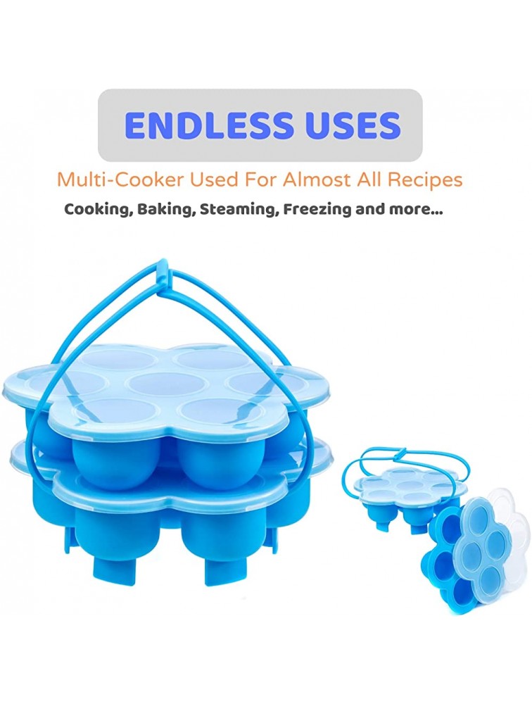 Silicone Egg Bites Molds With Built-In Handles and Trivet Fits 5,6,8 Qt Instant Pot and Other Similar-Sized Pressure Cookers Steamers and Baking Accessories Set of 2 - BO2EKQF8D