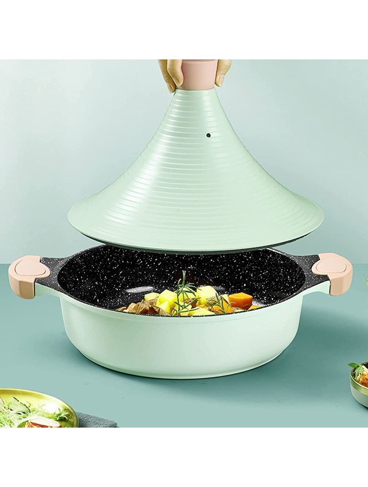 Aluminum Alloy Tagine Pot Non‑Stick Tagine Pot Convinient Green Durable for Soup Pot for Kitchen for Stew Pot for Home - B3PP76N4B