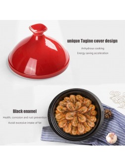 Casserole Casserole Dishes with Lids Tagine Pot with Cone Shaped Lid,Cooking Tagine Medium Lead Free for Different Cooking Styles Compatible with All Stoves1.5L Color : Red - BEAKB7KML