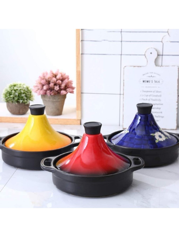 Casserole Casserole Dishes with Lids Tajine Cooking Pot with Lid,Hand Made and Painted Tagine Pot Ceramic Pots for Different Cooking Styles Home Cookware Pot Color : Blue - B6F7OT5XA