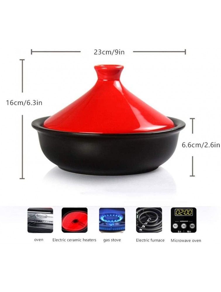 Casserole Dish with Lid Soup Pot Lead Free Cooking Tagine 23Cm Tagine Cooking Pot Ceramic Tagine Pot Stew Casserole Slow Cooker with Wooden Shovel and Tray Color : Yellow - BH7XDAG8K