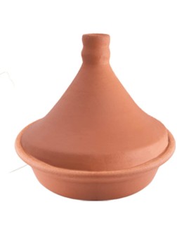 Handmade Clay Tagine Pot for Cooking Lead-Free Unglazed Earthenware Tajine Pot for Stovetop Terracotta Tangine Pot for Moroccan Indian and Asian Dishes Large - BRGBPUGWN