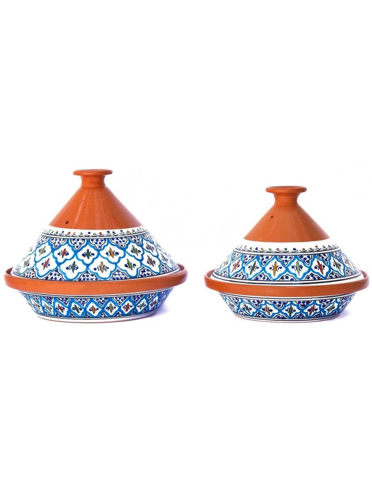 Kamsah Hand Made and Hand Painted Tagine Pot | Moroccan Ceramic Pots For Cooking and Stew Casserole Slow Cooker Large Supreme Turquoise - BX8M1HKGA
