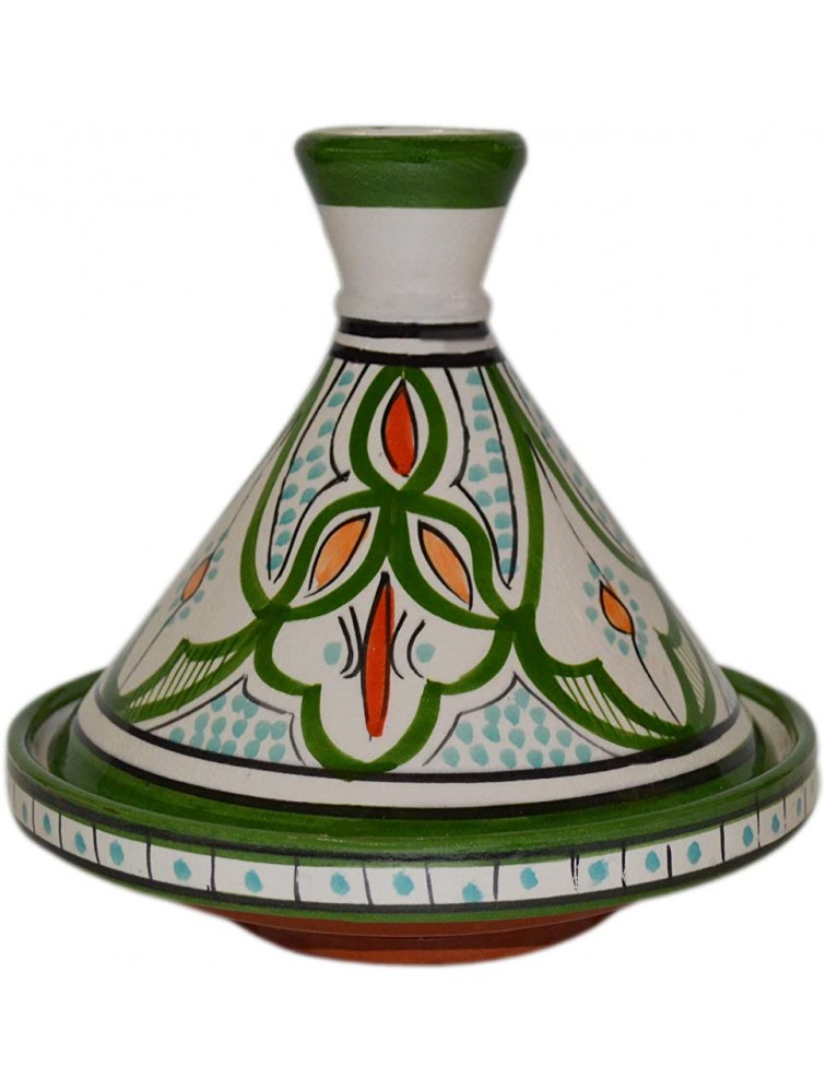 Moroccan Handmade Serving Tagine Exquisite Ceramic Vivid colors Original 6 Inches in Diameter - B5OQ8K8SR