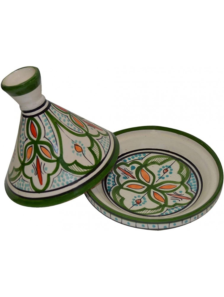 Moroccan Handmade Serving Tagine Exquisite Ceramic Vivid colors Original 6 Inches in Diameter - B5OQ8K8SR