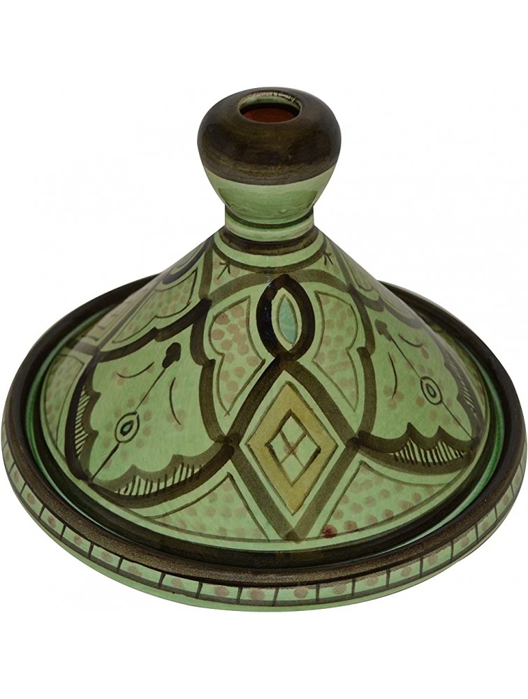 Moroccan Handmade Serving Tagine Exquisite Ceramic With Vivid colors Original Medium 10 inches Across - BY4S5IUD0