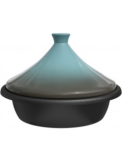 Moroccan Tagine By Kook Enameled Cast Iron Base With Ceramic Lid Stone Blue - B6S45PU26