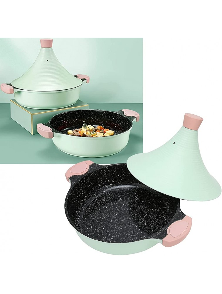 Non‑Stick Tagine Pot Green Cooking Pot Aluminum Alloy for Kitchen for Restaurant - B4WQPWAO1