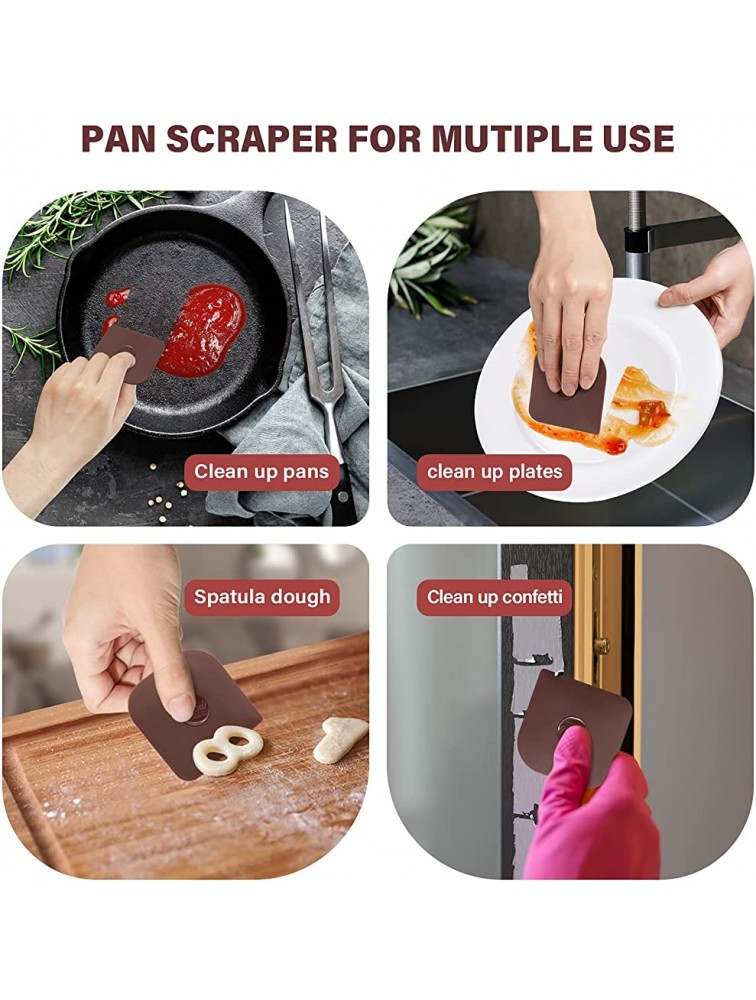 Pan Scraper 10 Pcs Pot Scraper Pan Scraper Plastic Multifunctional Scraper Tool for Kitchen Non-Slip Food Safe High Heat Resistant - B27SJRYHC