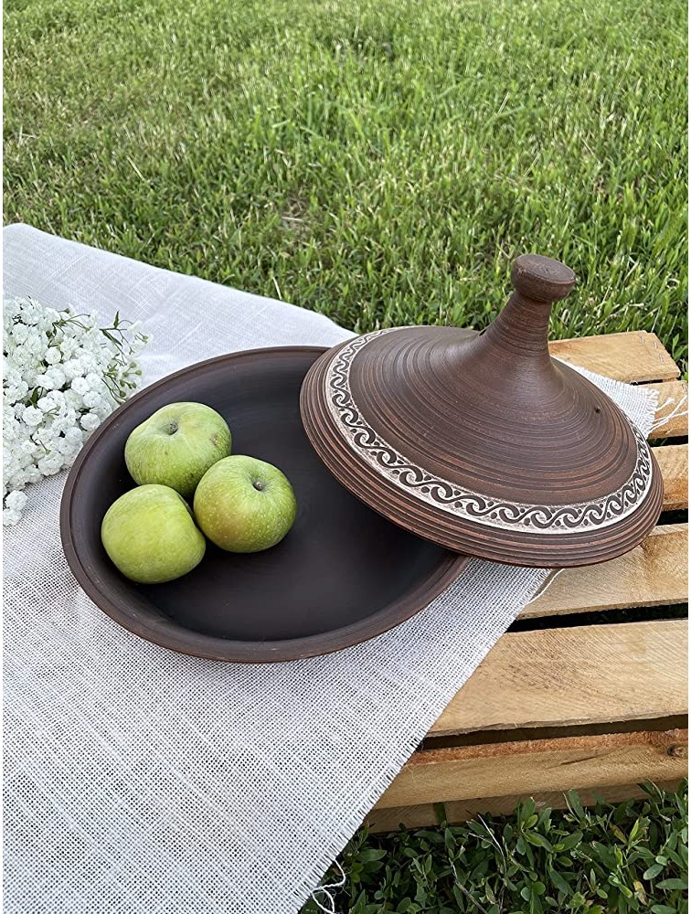 Tagine 100% handmade Red Clay Pottery Ceramics ECO product Decor Clay Cookware Made in Ukraine. - B1S3L9I8Z