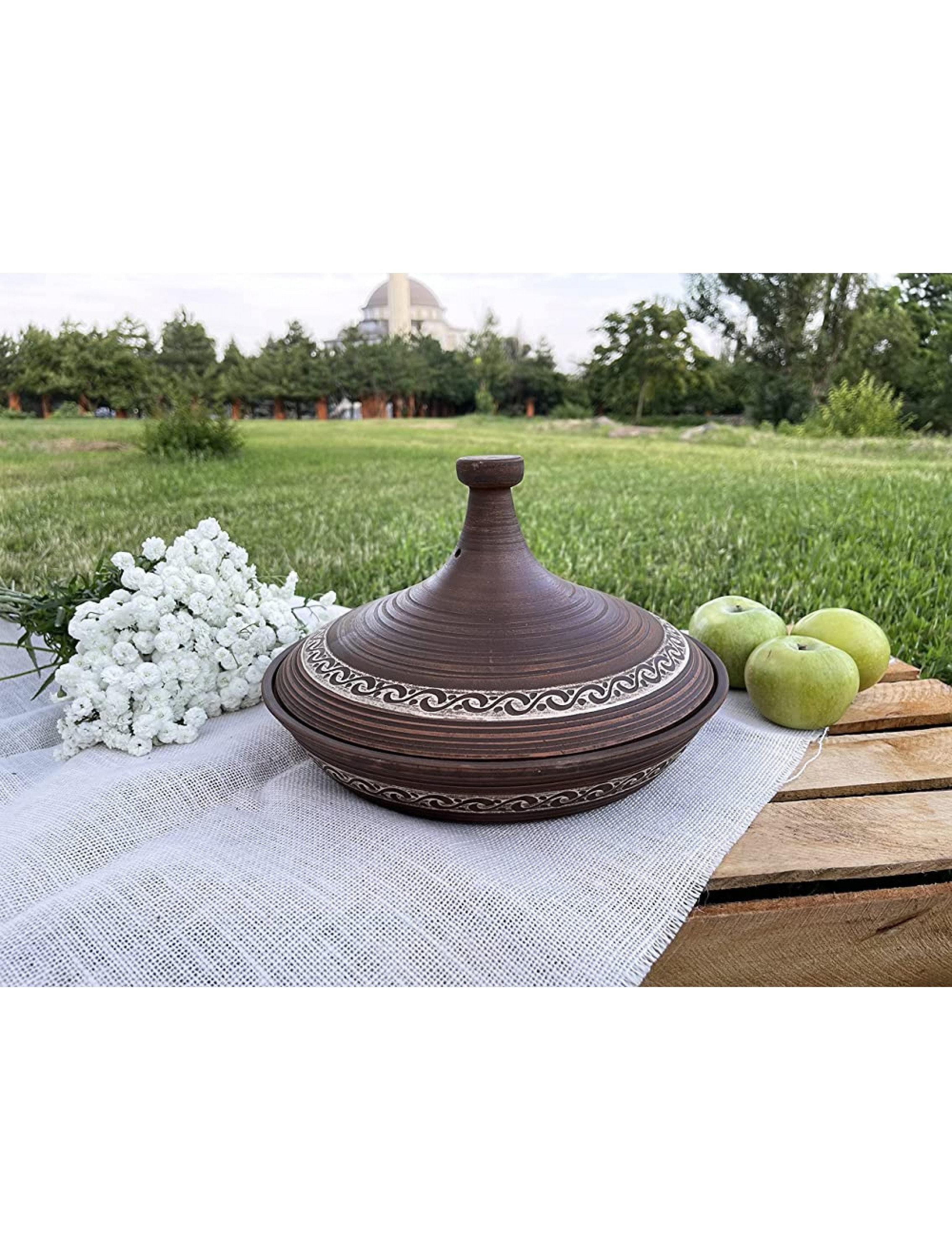 Tagine 100% handmade Red Clay Pottery Ceramics ECO product Decor Clay Cookware Made in Ukraine. - B1S3L9I8Z
