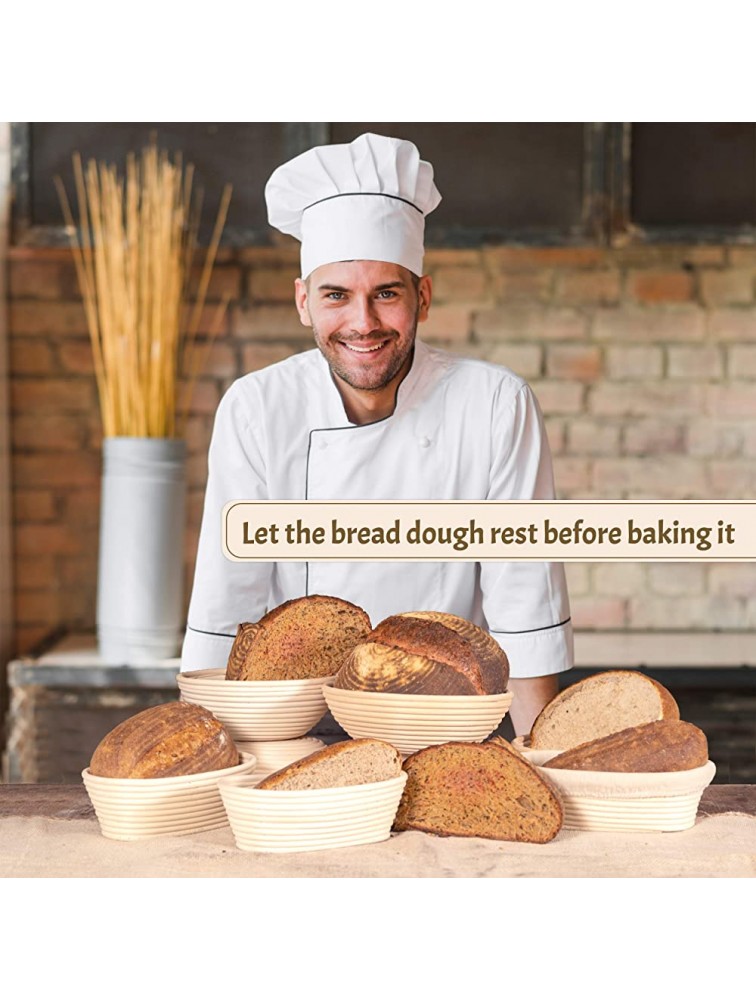 10 Inch Oval Bread Banneton Proofing Basket with Liner Cloth– Set of 2 + Premium Bread Lame and Slashing Scraper the ideal Baking Bowl for Sourdough and Yeast Bread Dough by Criss Elite - BPMOQYS38