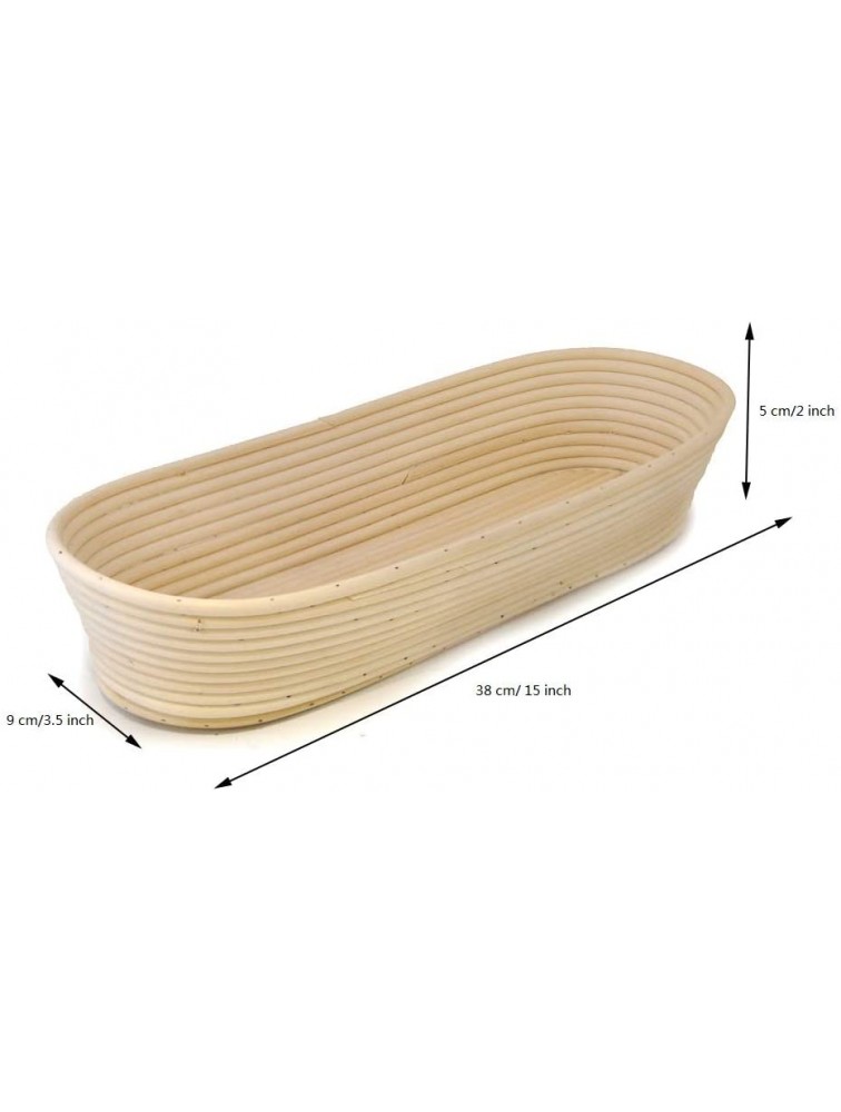 15 inch Baguette Banneton Proofing basket set of 2 Bread Basket Proofing Bowls for Baguette Fermentation Bread Dough Sour with Beautiful Pattern and Shape - BID0SPWRW