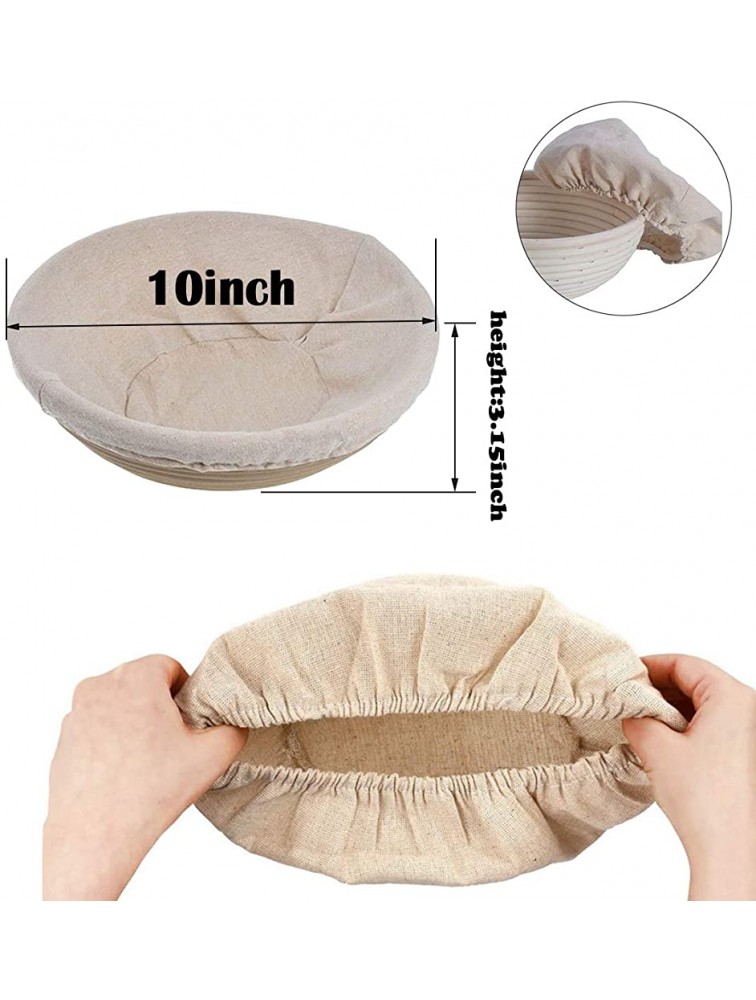 6 Pack 10 Inch Round Bread Proofing Basket Cloth Liner Sourdough Banneton Proofing Baskets Cloth Natural Rattan Baking Dough Basket Cover for Dough Rising Baking - BCAVQE099