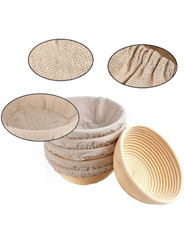 6 Pack 10 Inch Round Bread Proofing Basket Cloth Liner Sourdough Banneton Proofing Baskets Cloth Natural Rattan Baking Dough Basket Cover for Dough Rising Baking - BCAVQE099