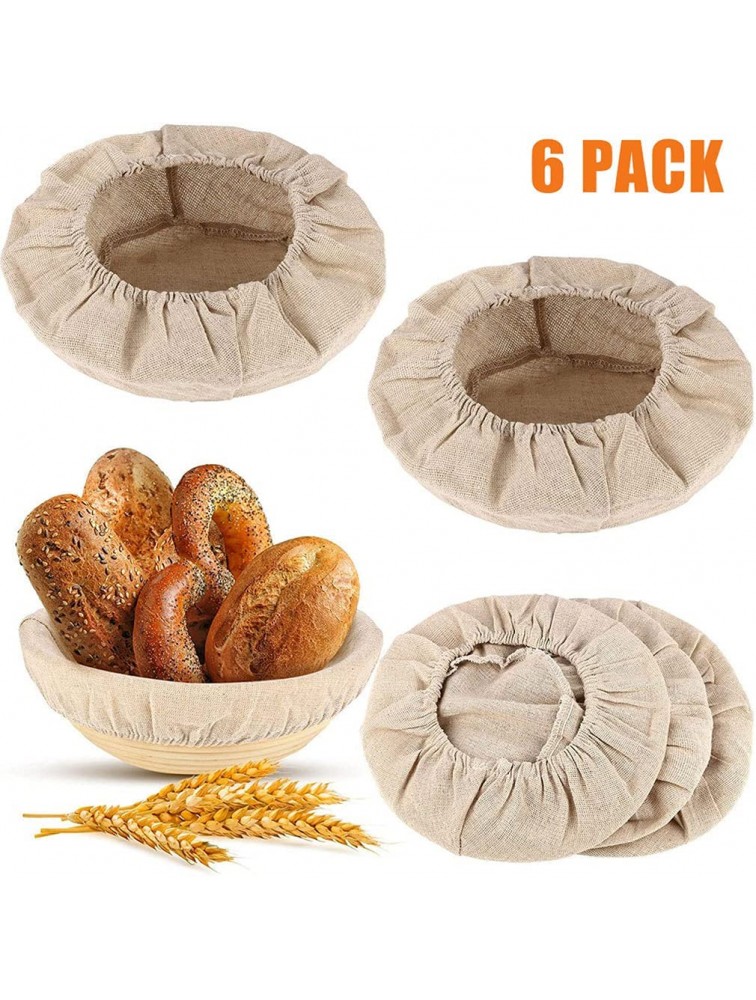 6 Packs Round Bread Proofing Basket Cloth Liner Rattan Baking Dough Basket Cover Natural Rattan Banneton Proofing Cloth10 Inch - B3N4BP3WC