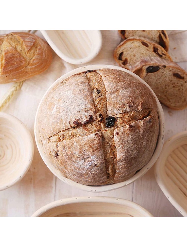 7 Inch Round Banneton Bread Proofing Basket Baking Bowl Dough Gifts for Bakers Proving Baskets for Sourdough Lame Bread Scraper2 Set - BLJYRU0JA