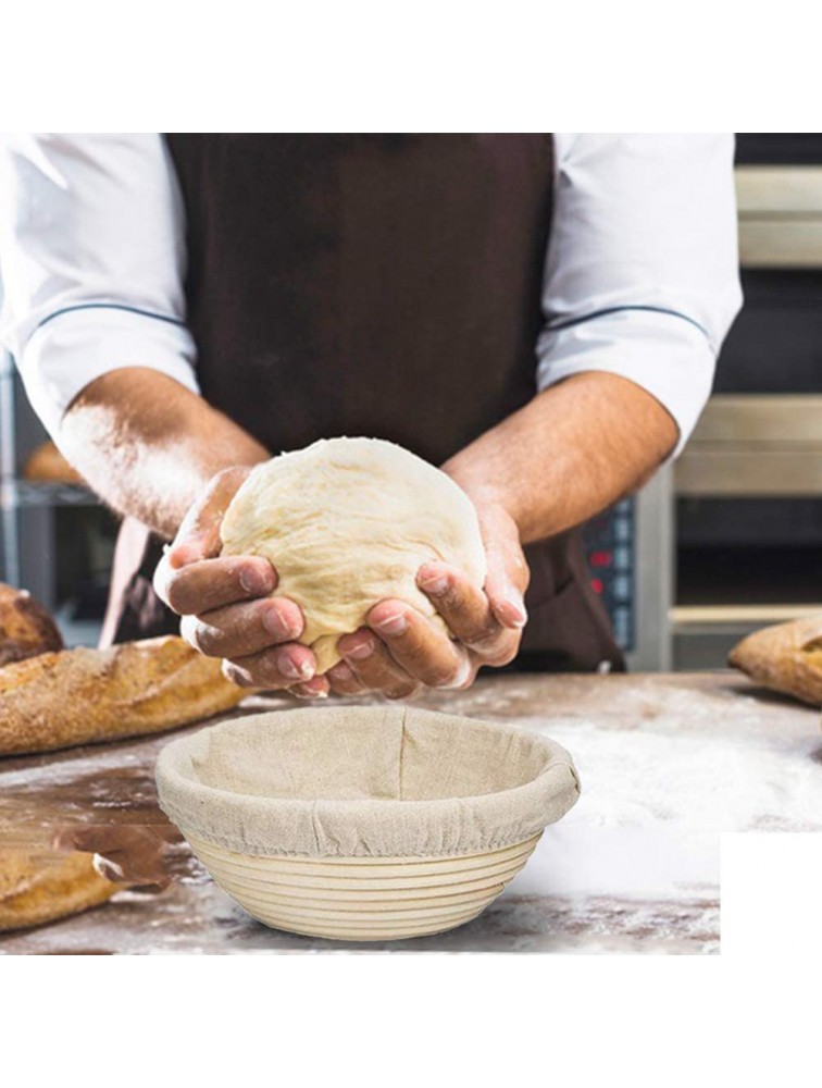 7 Pieces 9 Inch Round Banneton Bread Proofing Basket Cloth Liner Natural Rattan Baskets Dough Sourdough Bread Cover Cloth for Dough Rising Baking Home Baking Supplies for Bread. 9 inch round - BH2CEUYWP