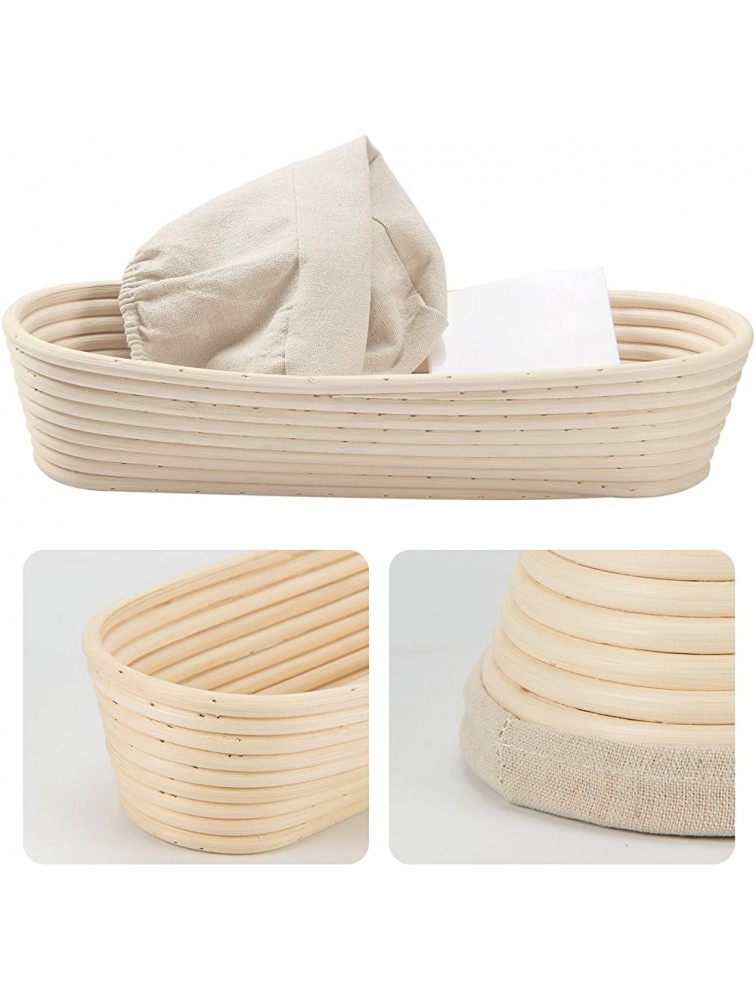 ANPHSIN 13 Oval Banneton Bread Proofing Basket Round Brotform Dough Rising with Liner - BTEYWY9Y3