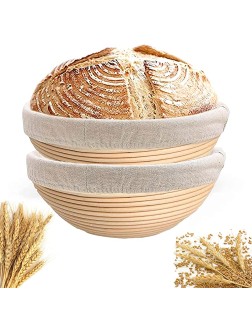 Bread Banneton Proofing Basket 9inch: Round Sourdough Proofing Basket for Artisan Bread Making for Professional and Home Bakers Set of 2 - BHDFX8OVN