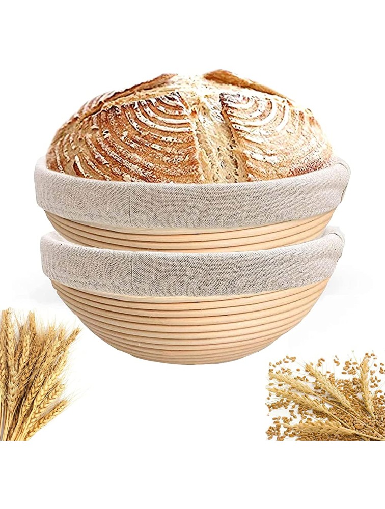 Bread Banneton Proofing Basket 9inch: Round Sourdough Proofing Basket for Artisan Bread Making for Professional and Home Bakers Set of 2 - BHDFX8OVN