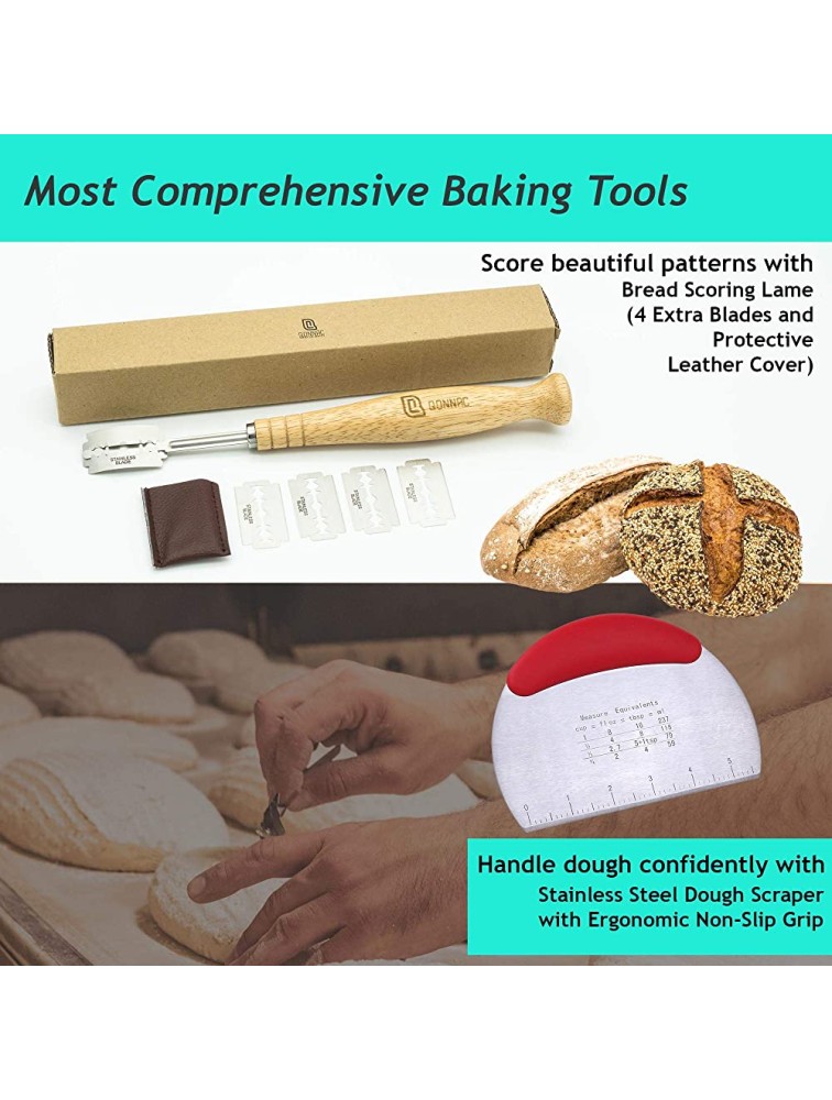 Bread Proofing Basket Set 39pcs Most Comprehensive Proofing Basket Kit includes Banneton Proofing Basket Set of 2 Ideal Baking Gifts for Bakers to Create Artisan Sourdough Bread. - BQ9H10CQE