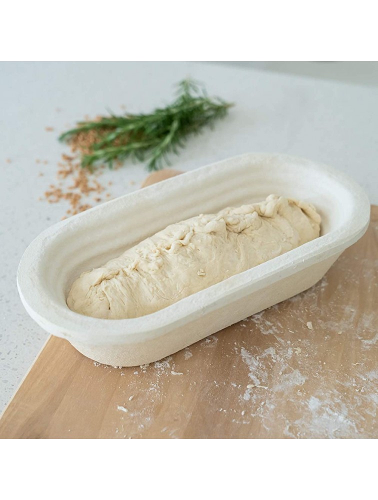Bulka Oval Banneton Bread Proofing Basket Brotform Spruce Wood Pulp 750g Non-Stick Batard Dough Proving Bowl Boule Container for Bread Making Sourdough Artisan Loaves Made in Germany. - BTN1FKXWI