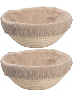 DOYOLLA Bread Proofing Baskets Set of 2 8.5 inch Round Dough Proofing Bowls w Liners Perfect for Home Sourdough Bakers Baking - BLFFIYZNT